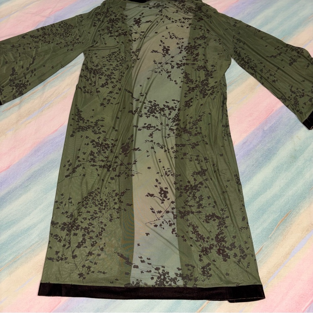 NWT Disturbia Jael Flocked Longline Mesh Kimono size L - Picture 9 of 10